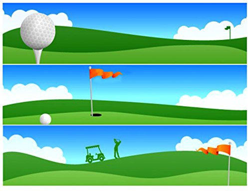 Edible Golf Icing Cake Ribbon 3x Strips 2.5''x10'' (6.3cmx25.4cm) per sheet.