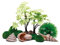 biOrb 55026 Decor Set 15L Sommer - Aquariendekoration, realistische künstliche Wasserpflanzen, Wurzeln und Steinen, schöne Aquariendesigns, für Süßwasser und Meerwasser
