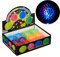 Relaxdays 10024328 LED Igelball, 12er Set, mit Noppen, leuchtender Flummi, Blinkender Stachelball, Ø 6,5 cm, Pack