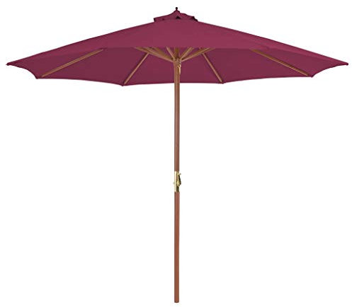 Festnight Sonnenschirm mit Holz-Mast | Balkonschirm | Gartenschirm | Marktschirm | Terrassenschirm Sonnenschutz | Strandschirm | Bordeauxrot 300 x 250 cm