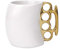 Creative Ceramic Coffee Mug Fist Brass Knuckles Milk Cup Porcelain With Brass Knuckle Novelty Gift,301-400ml,White Gold Handle