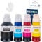 LCL GI50 GI-50 Tinte Kompatibel für Canon 50 GI-50 GI50 Tintenbehälte Multipack Kompatibel für Canon Pixma GM2050 GM4050 G5050 G6050 G7050 (4 Packs, Schwarz Cyan Gelb Magenta)