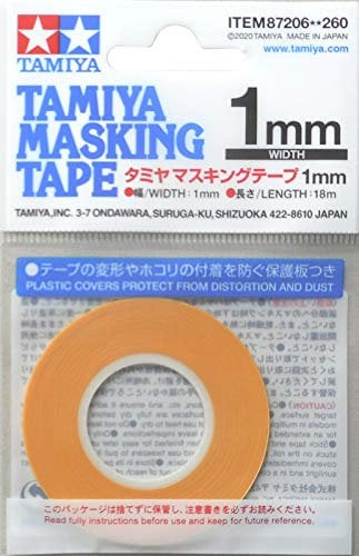 TAMIYA TAM87206 87206 Masking Tape 1 mm/18m, Modellbau, Zubehör, Mehrfarblackierungen