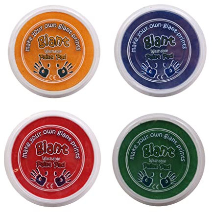 Washable Paint Pads | Set of 4 | Non Toxic | Suitable for Kids Hands & Feet | 15cm Diameter