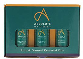 Absolute Aromas Top 3 Essential Oils Pack - Set of 3 x 10ml - 100% Pure Eucalyptus, Lavender and Tea Tree Essential Oils