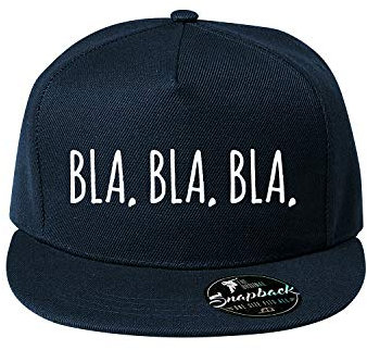 OwnDesigner Bla bla bla Baumwolle Baseball Cap, Basecap - Unisex Baseball Cap, Baseball Mützen für Draussen, Sport oder auf Reisen (Cap 483 Navy)