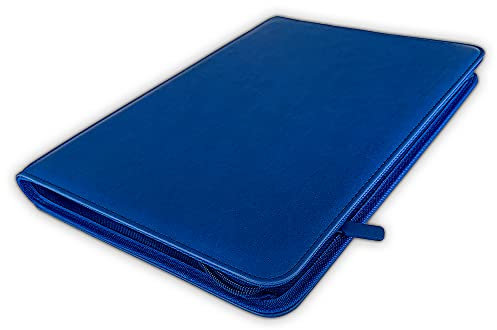 Arkero-G® 18-Pocket Premium Zip Binder Blau/Blue - 360 Karten Album/Reißverschluss Portfolio - Sammelalbum Pokemon, Magic, Yugioh