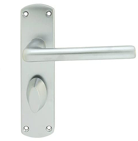 Serozzetta Eden Door Handles on Back Plate - Bathroom (57mm c/c) - Satin Chrome
