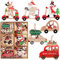 18pcs Colgante Madera de Navidad Adorno Decoración de Árbol de Navidad Colgante Decorativo Colores Papá Noel Renos Muñeco de Nieve Feliz Navidad Decoración
