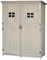 Outsunny Cobertizo de Madera Caseta Exterior Armario Herramientas de Jardinería Doble Puertas Techo Impermeable Compartimientos de Diferentes Tamaños 127.5x50x164cm Madera Maciza