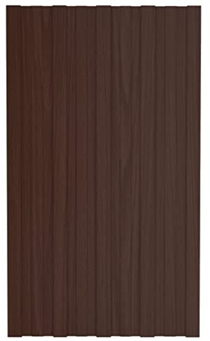 vidaXL 36x Dachpaneele Trapezblech Dachplatten Dachblech Trapezbleche Profilblech Metallblech Stahlblech Dach Platten Verzinkter Stahl Braun 80x45cm