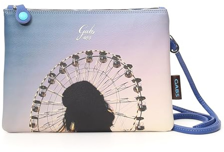 GABS Umhängetasche Damen G000040T2 Hellblau Beyonce Medium Falten Fiat Clutch, hellblau, Taglia unica