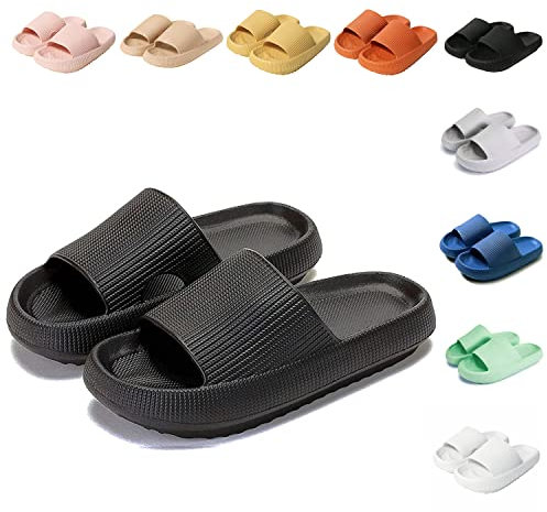 Sumvov Cozyslides Original Damen Schlappen 100% EVA Super Weich Rutschfest Badeschuhe Cozislides Original Hausschuhe Damen,46/47 EU