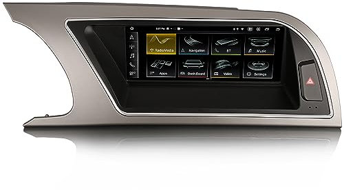 Erisin 8.8 Zoll 8-Kern 4GB RAM+64GB ROM Android 14 Autoradio GPS Navi für Audi A5/S5/RS5 (2009-2016) Unterstützt IPS Screen OEM Bluetooth 5.1 DAB+ Kabelloses CarPlay Android Auto USB DVR Canbus WiFi