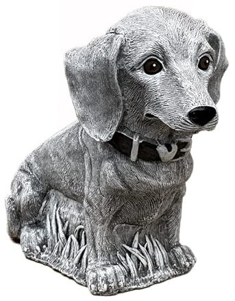 stoneandstyle Steinfigur Dackel Waldemar lebensecht frostfest Steinguss 6,3 kg