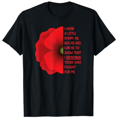 Veterans Day USA Memorial Lest We Forget Fleur de coquelicot rouge T-Shirt