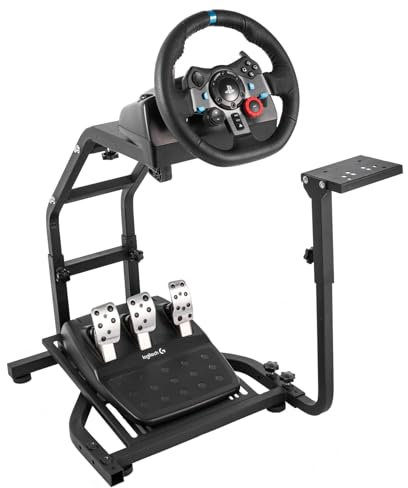Minneer Steering Wheel Stand Adjustable Compatible with Logitech/Thrustmaster/Fanatec G29 G27 G25 G920 T80 T150 T300RS for Racing Simulator Not Included Wheel Pedal
