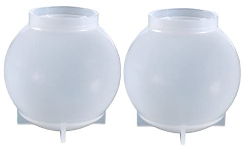 jojofuny Lot de 2 moules à biscuits en silicone - Moule à bonbons - Bougies rondes en résine - Résine époxy - Moule à boule en silicone - Moule à boule de cristal en silicone