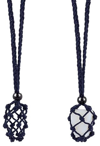 WEWAYSMILE 2 Pieces Crystal Necklace Holder, Necklace Cord Stone Holder, Cord Empty Stone Holder, for Pendant Necklace Jewelry Making, 30 inch(760mm)