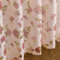 BUHUA Voile Vorhänge Halbtransparent Vorhang im Blumen Vorhänge mit mit Kräuselband Gardinenschals Muster Durchsichtige Vorhänge für Wohnzimmer 2er Set, 245x140cm (HxB) Rosa