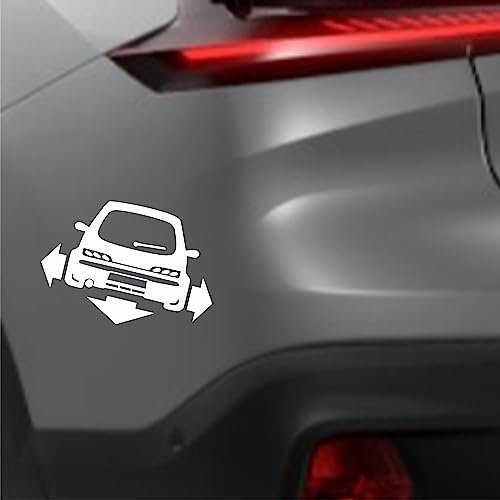Adesivo Sticker Compatibile per Fiat 600 SEICENTO Down out Dub JDM Tuning prespaziato PVC per Auto Lunotto Finestrino Scegli Colore cod.1952 (010 Bianco)