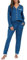 Vlazom Pigiami Due Pezzi Donna, Morbidi Set Pigiama da Donna Scollo a V Maniche Lunghe con Bottoni Set Pigiama da Notte,L,A-Blu Cobalto