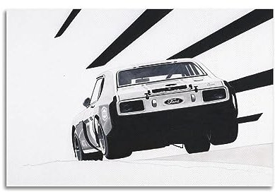 NOHF Klassisches Sportwagen-Poster für Ford Capri, Wandkunstdruck, Retro, ästhetische Raumdekoration, Bürodekoration, 20 x 30 cm, ungerahmter Stil