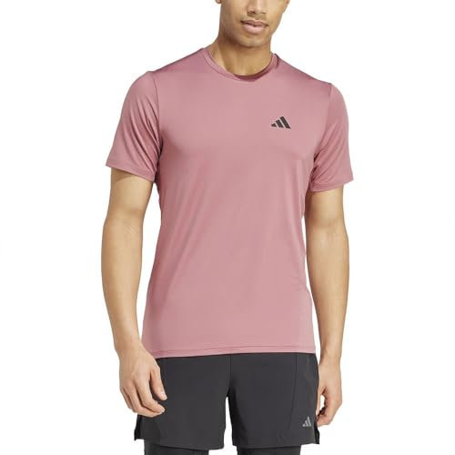 adidas Men's Train Essentials Stretch Training Tee, preloved Crimson/Black, M