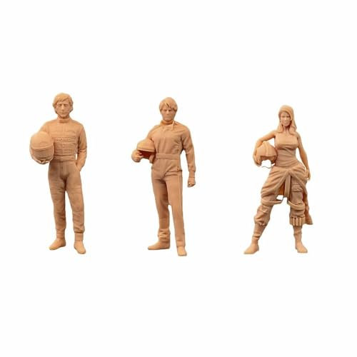 ZEDACAKAI (3 pezzi 1/43 Figura A Gruppo di Driver Maschi e Femminili Modello Scena in Miniatura GK Garage Kit Deve Essere Colorato da Sé