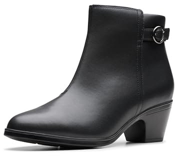 Clarks Stivali da donna Emily2 Belle Fashion, Pelle nera, 41 EU Larga