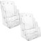 SENENQU 2 Pack 3-stöckiger A4 Prospekthalter A4 Wandmontage Dokumentenhalter Acryl Datei Broschürenhalter Zeitschriftenständer für Hochformat Literatur Broschüre Flyer Menü Broschüre Spender