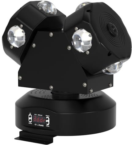 Areyourshop 120W LED Bühnenlicht Moving Head mit 8 RGBW 4in1 Beam Strahler, DMX512 Steuerung, DJ Licht Stimmenkontrolle für DJ, Disco, Hochzeit, KTV, Partybeleuchtung