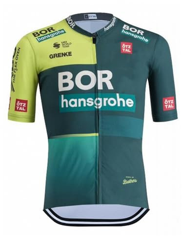 SGCIKER 2024 Herren World Tour Team BORAHansgrohe Radtrikot, kurzärmliges atmungsaktives Radtrikot MTB-Fahrrad Bekleidungs Hemd (L)