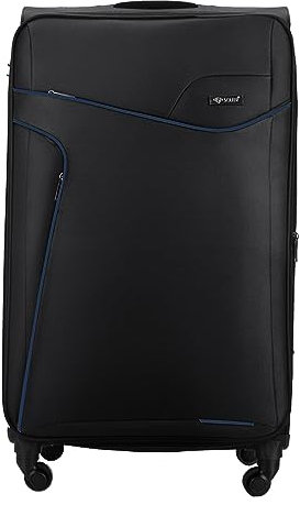 Solier Reisekoffer – Koffer mit 4 Rollen - Leicht Tourister Trolley - Rollkoffer mit Zahlenschloss - Groß Reisetrolley (SCHWARZ/BLAU, XL)