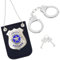 JRYXDS 2 Pezzi Polizia Costume Accessori Set Police Manette Distintivo Polizia per Bambini Halloween Carnevale Festa Costume Giochi di Ruolo