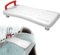 Suusolny Badewannensitz Senioren 70x31cm Badewannenbrett zum Sitzen Verstellbar 41-63cm Sitzbrett Wannenbrett Badewanne Brett Duschbrett Seifenablage & ergonomischer Griff bis 150KG - Rot Griff