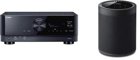 Yamaha AV-Receiver RX-V6A schwarz & MusicCast 20 Soundbox (Kabelloser 2 Wege Netzwerk-Lautsprecher zum Musikstreaming ohne Grenzen – Multiroom WLAN-Speaker kompatibel mit Amazon Alexa) schwarz