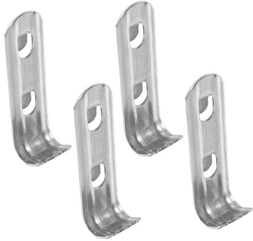Mikikit Fridge Clip Hooks 4pcs Stainless Steel Refrigerator Shelf Clips Fridge Shelf Supports