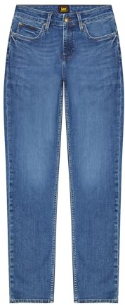 Lee Women's Marion Straight Jeans, Hyper Mid, 34W x 31L
