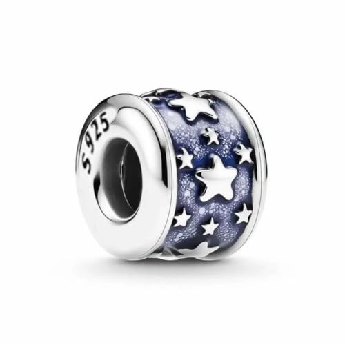 Charmes Les étoiles brillantes Charmes pour Bracelets - Charms de Perles ajourées en Argent Sterling 925, charmes pour Bracelets et Colliers pour Femmes