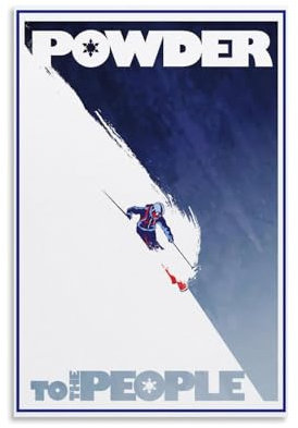 GHJOPAF Vintage-Poster, Motiv: Skifahren, Leinwandbild, Wandkunst, Bild, Heimdekoration, Druck für Schlafzimmer, Wohnzimmer, 30 x 45 cm, ungerahmter Stil