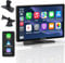 CarPlay Display, 9 Zoll kabelloses Apple CarPlay und Android Auto. Tragbarer, lichtempfindlicher Touchscreen, digitaler Media Receiver mit AirPlay, Google Assistant, GPS, FM und AUX