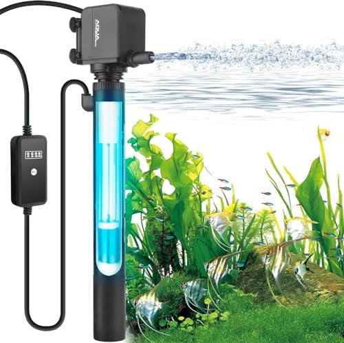 BAITAI UV Sterilizer for Aquarium, Fish Tank, 600L/H Green Water Killing Machine With Timer-Controlled Light, Universal Filter for 40-150L Fresh and Saltwater Tanks