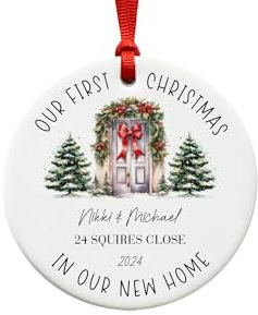 First Christmas In New Home Ornament, New House Christmas Tree Decoration, New Apartment Flat Ceramic Xmas Gift