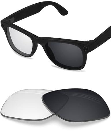 BLAZERBUCK Lentes de repuesto antisal para RayBan Meta Wayfarer RW4006 50 mm, fotocromáticas transparentes a negras