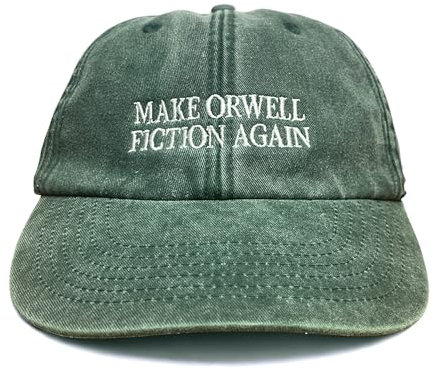 Vivian Flytrap Unisex Make Orwell Fiction Again Gewaschen Bestickt Dad Baseballkappe - Bottle Green