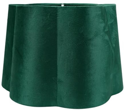 ValueLights | Easy Fit Forest Green Velvet Scallop Light Shade Living Room Bedroom Hallway Lampshade | Shades, Home Décor & Improvement Essential | 305cm Shade Width