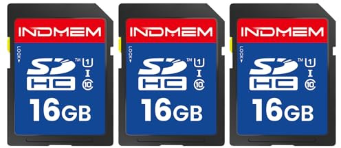 16GB SD Card (3 Pack), C10 SDHC UHS-I Memory Cards U1 Class 10 High-Speed Full 4K HD Video Compatible with Digital Point-and-Shoot Cameras, HD Camcorders, DSLR and PC