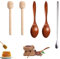 5 Stück Honiglöffel Holz,Holzlöffel Klein Honigspirale Honey Sticks,Holzlöffel Honig Kaffeelöffel the Taste Löffel,Passen Suppenlöffel Honigstab Rührstäbchen für Küchenzubehör Holzlöffel Set