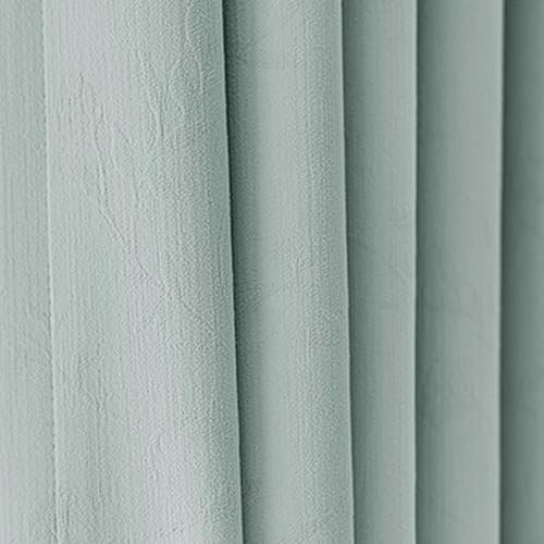 Dsnyu Vorhänge Küche, Gardinen Deko Mintgrün Volltonfarbe Polyester Curtain Dekorativ für Fenster 2er Set 137x229cm BxH
